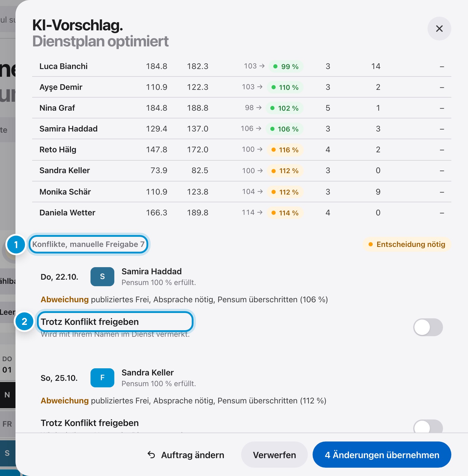 Konflikte freigeben. Sie entscheiden.