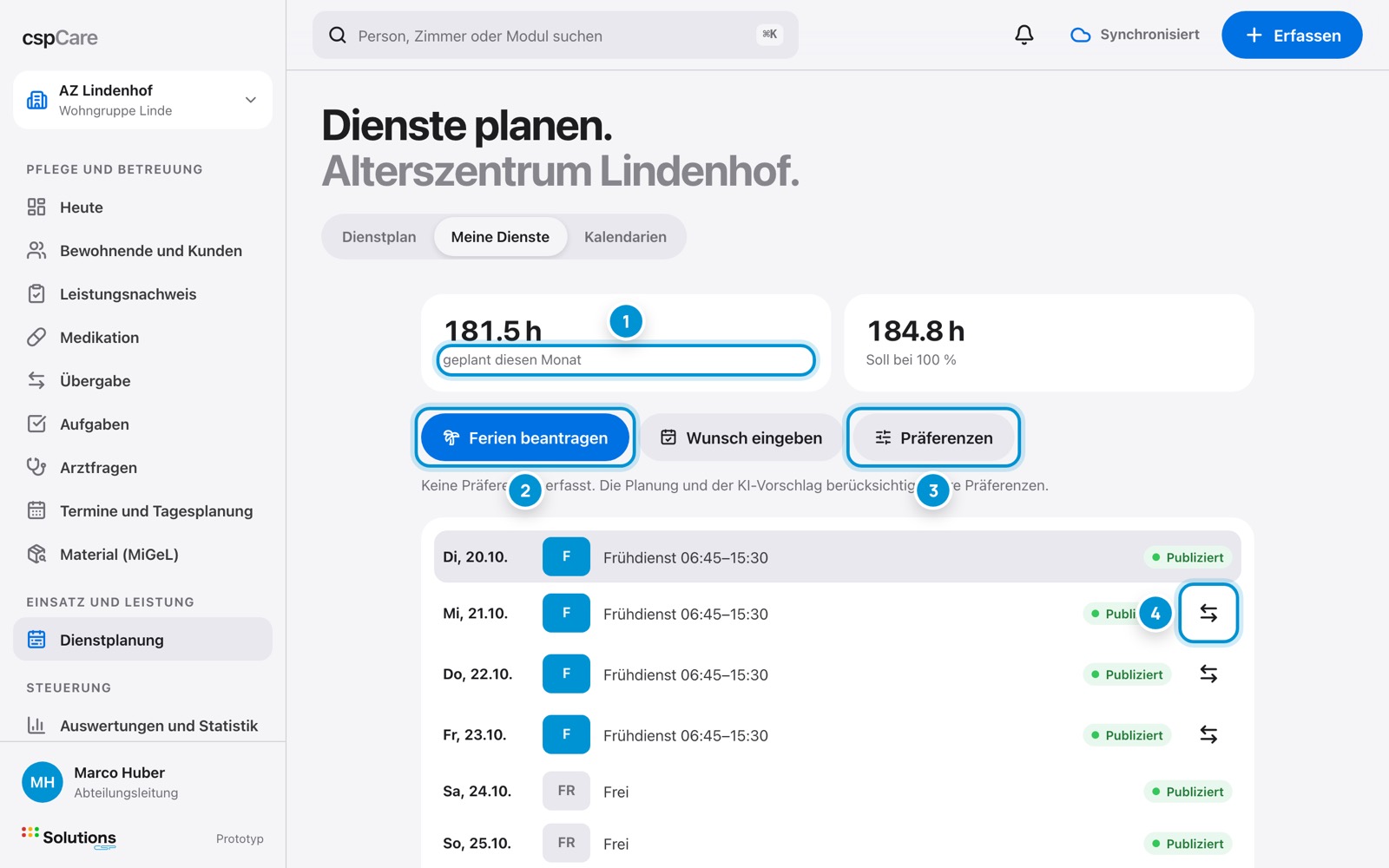Meine Dienste. Ihre eigenen Dienste.