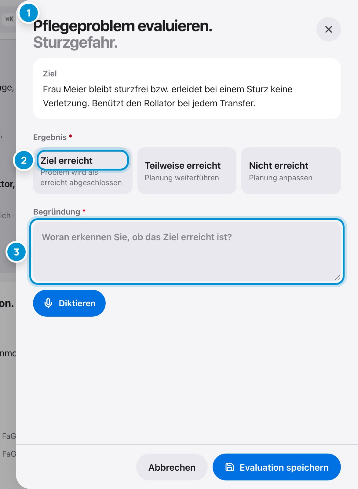Evaluieren. Ziel erreicht?