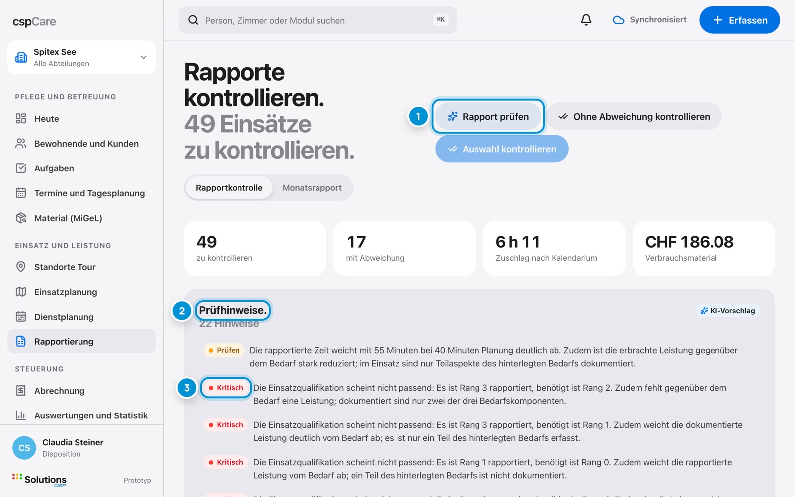 KI-Prüfung. Auffälliges finden.