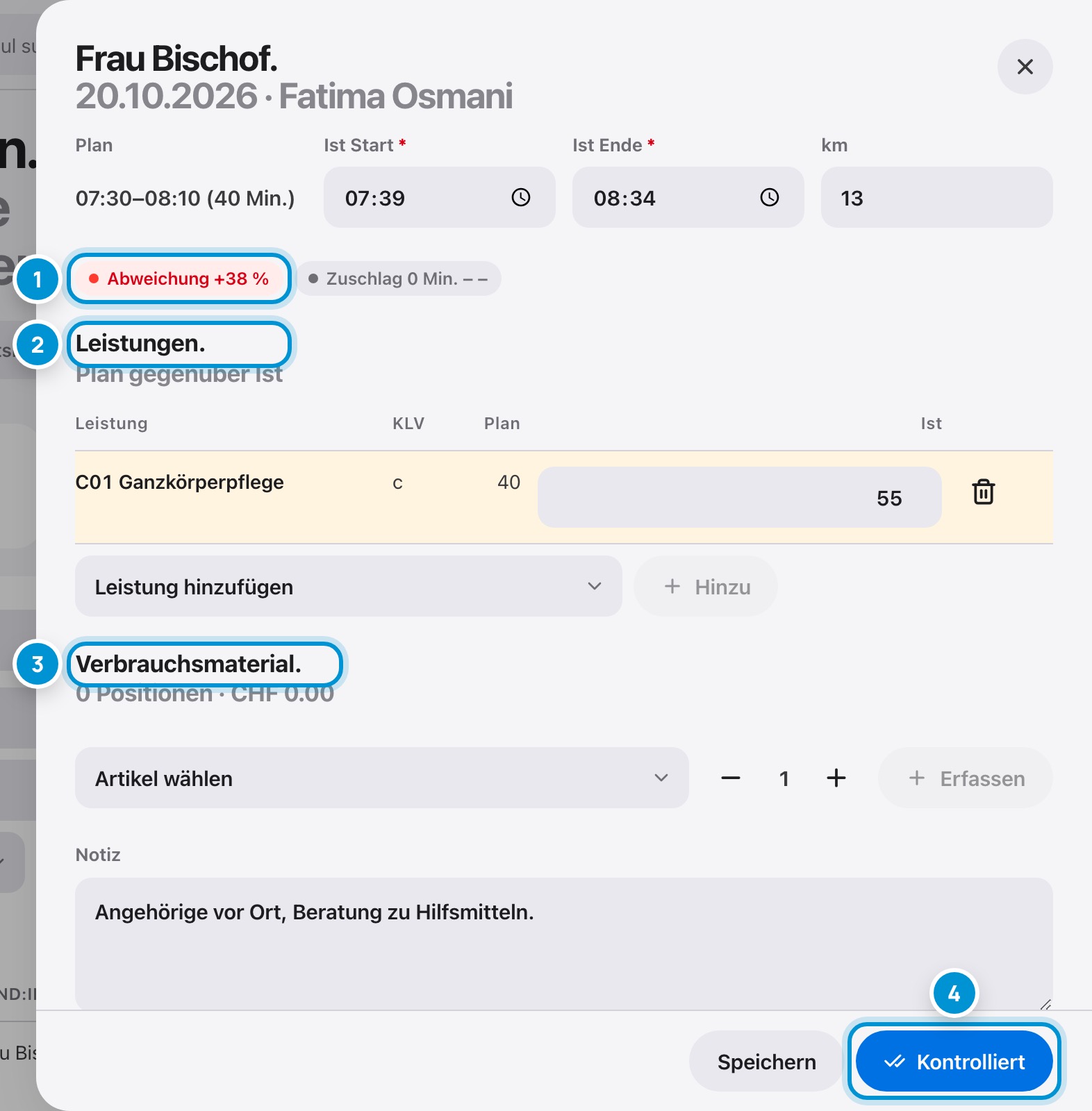 Einen Rapport prüfen. Korrigieren und abschliessen.