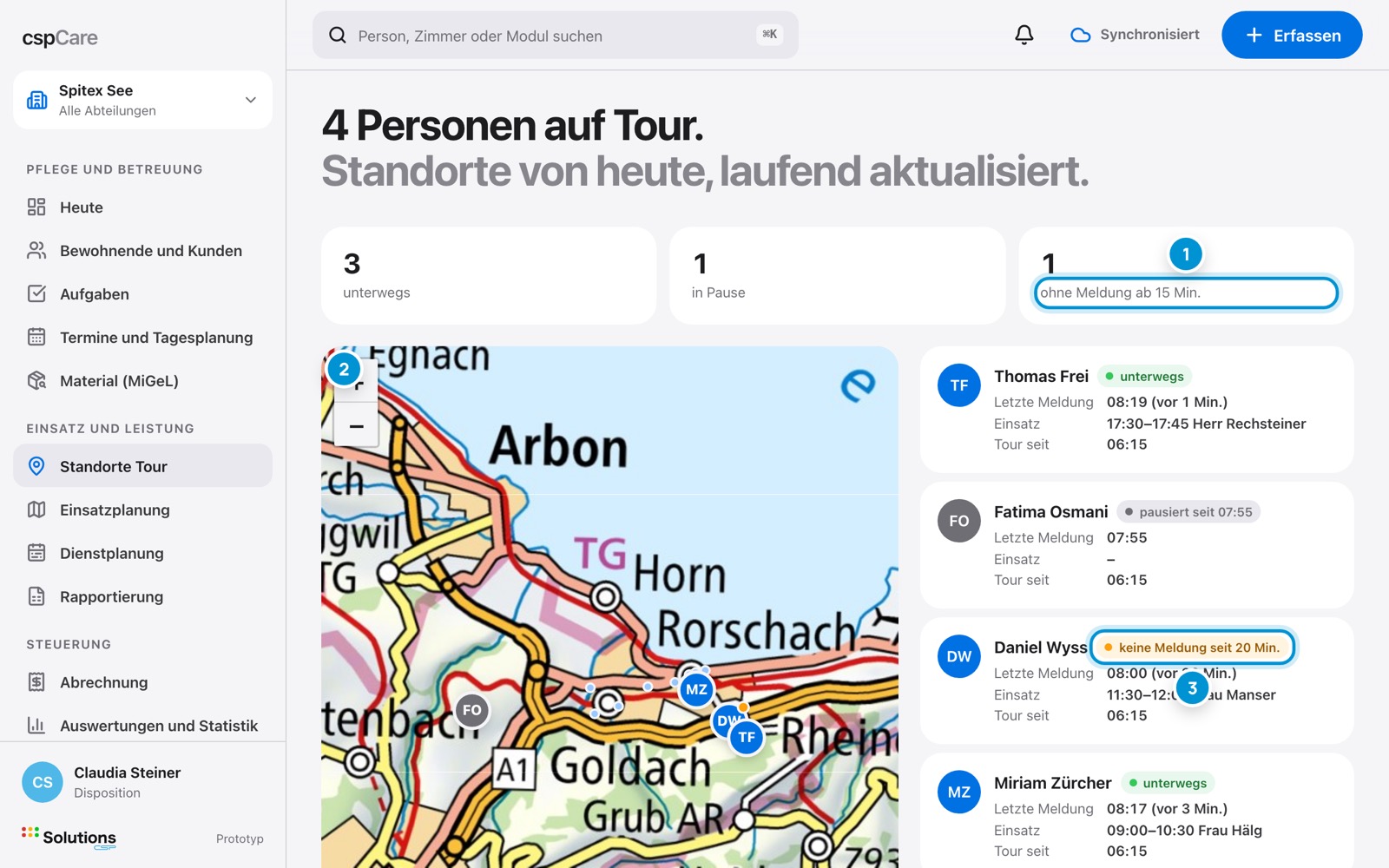Wer ist wo. Mit Datenschutz.