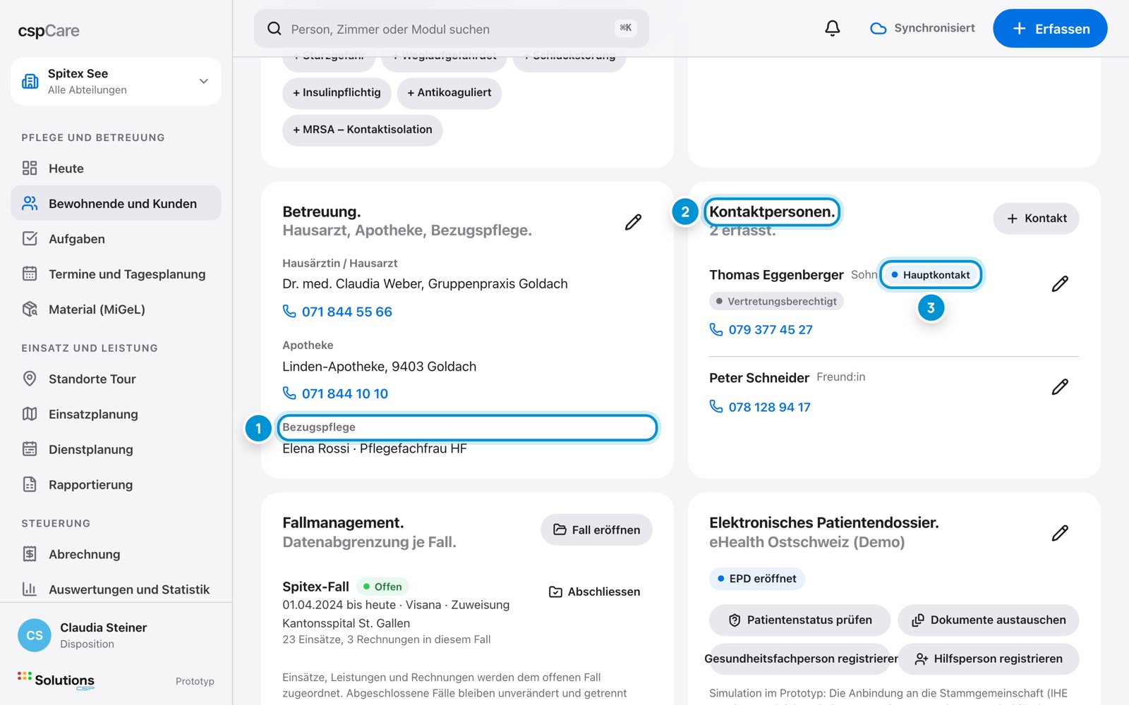 Stammdaten. Adresse, Kontakte, Bezugspflege.