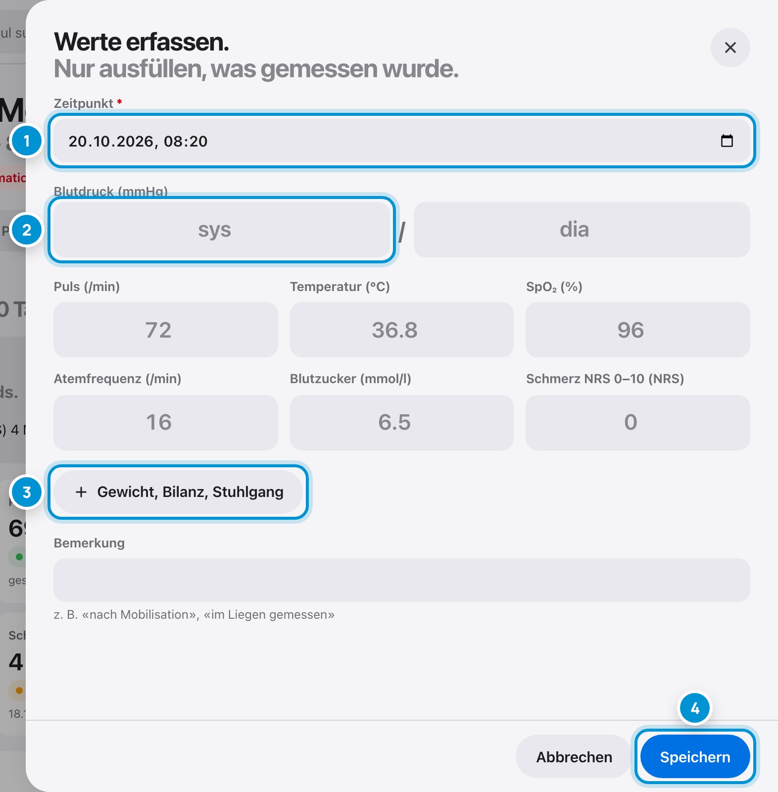 Werte erfassen. Nur, was gemessen wurde.