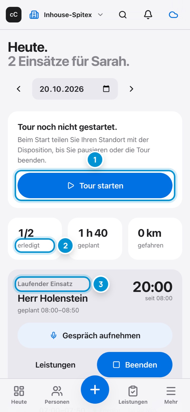 Tour im Haus. Wohnungen statt Adressen.