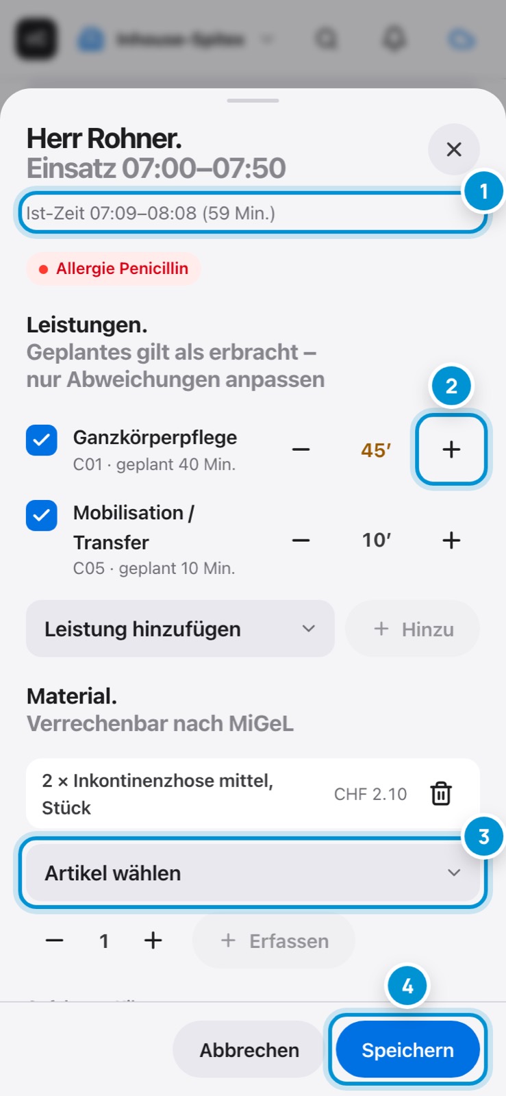 Erledigten Einsatz prüfen. Nachträglich korrigieren.