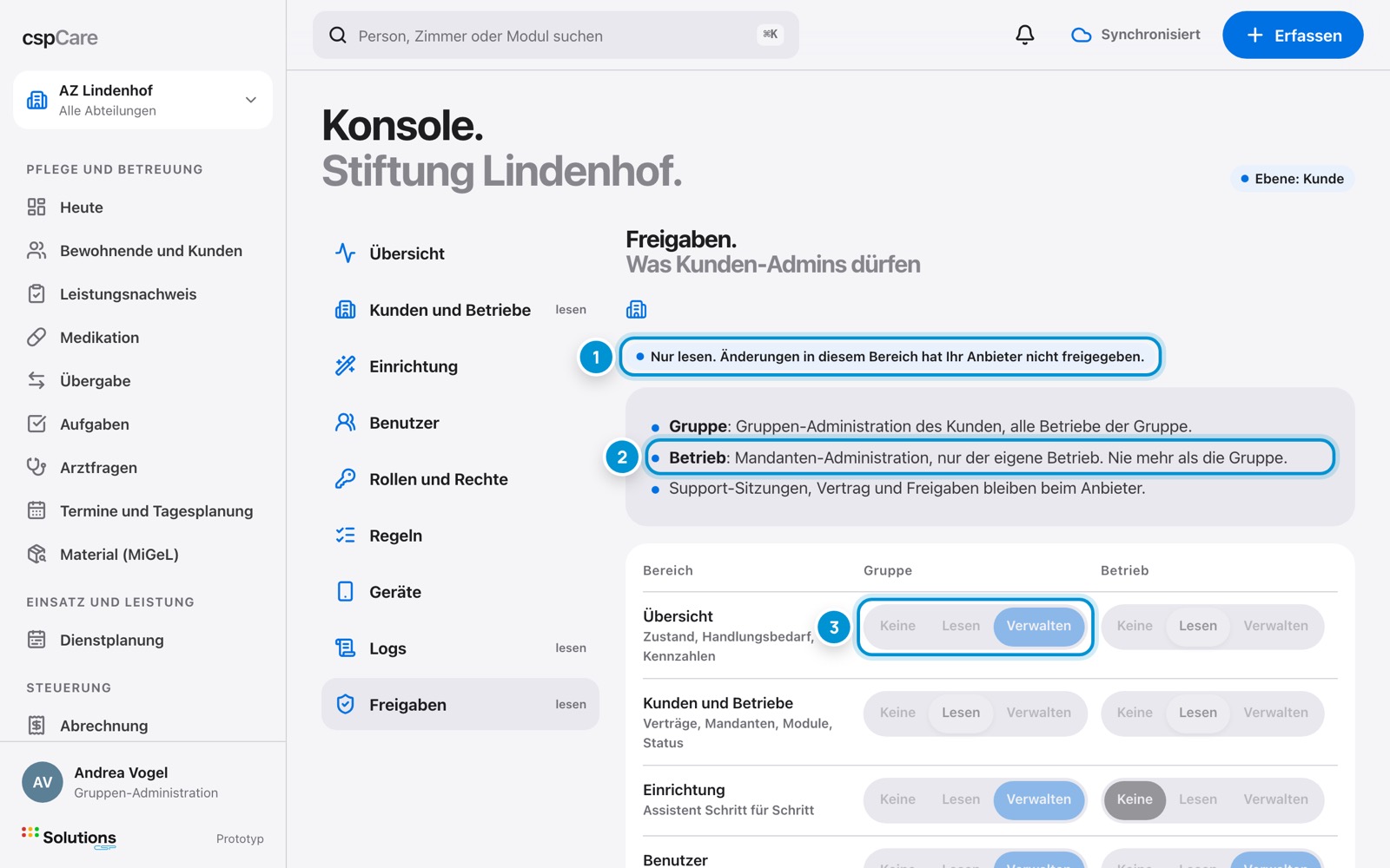 Freigaben. Was Administrationen dürfen.