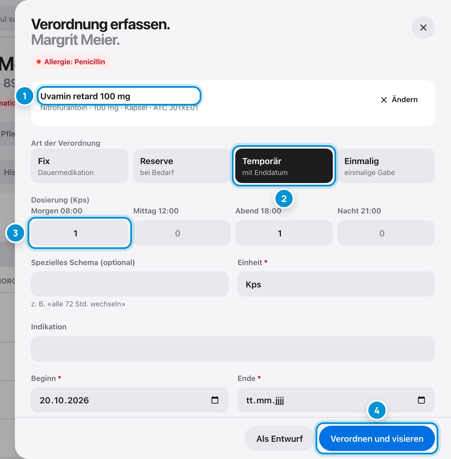 Verordnung erfassen. Aus dem Hauskatalog.