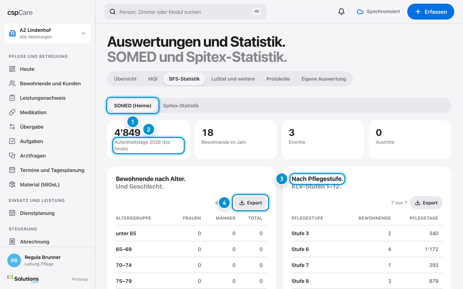 BFS-Statistik. SOMED ohne Doppelerfassung.
