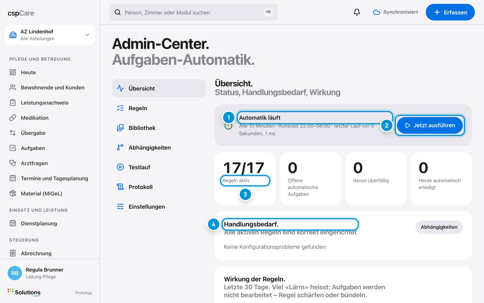 Übersicht. Läuft die Automatik?