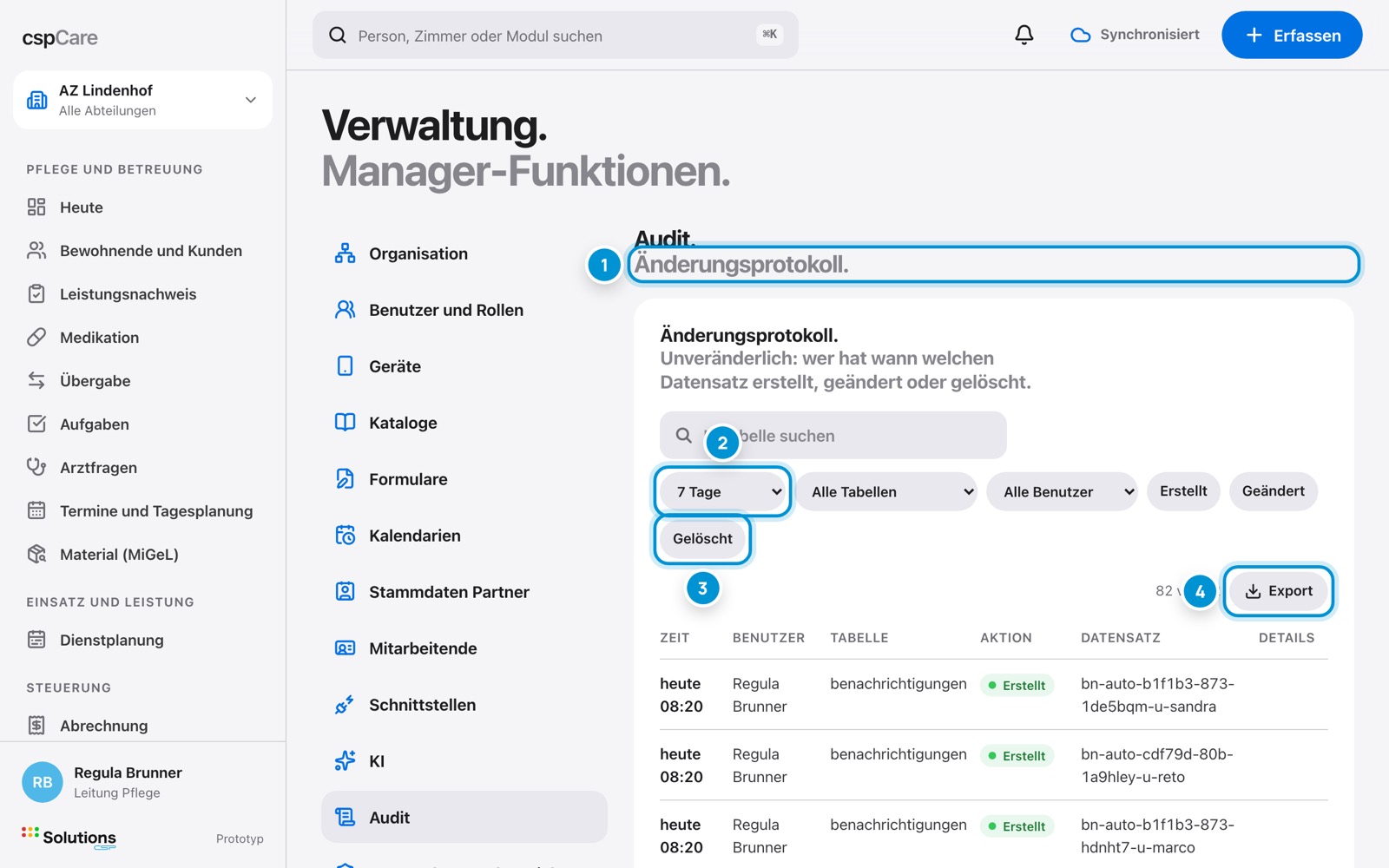 Audit. Wer hat was geändert.