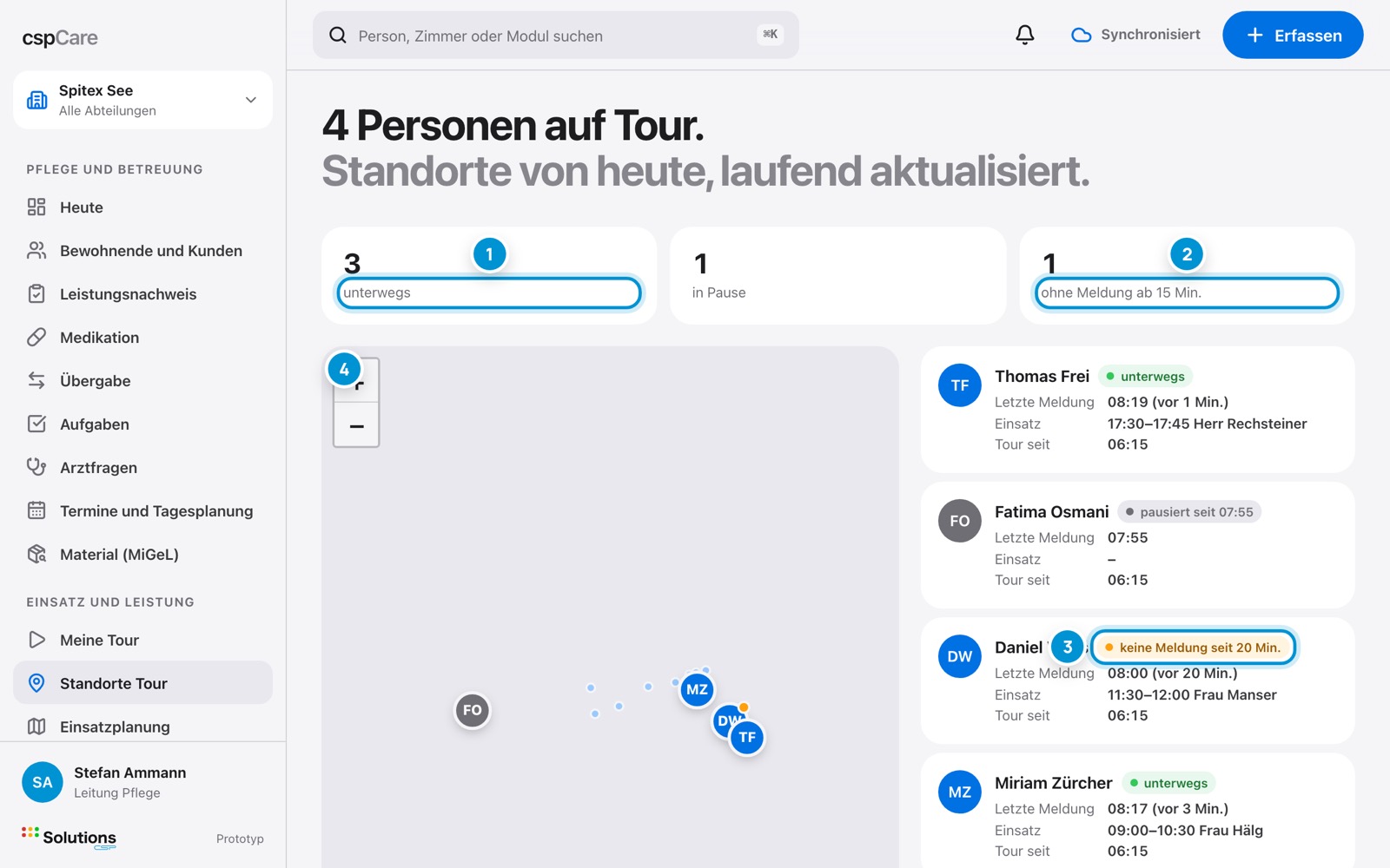 Standorte. Wer ist unterwegs.