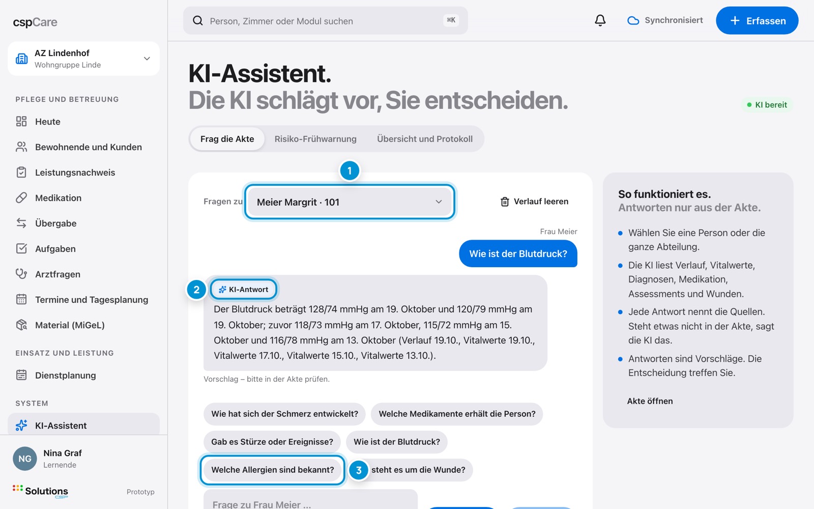Frag die Akte. Antworten mit Quelle.