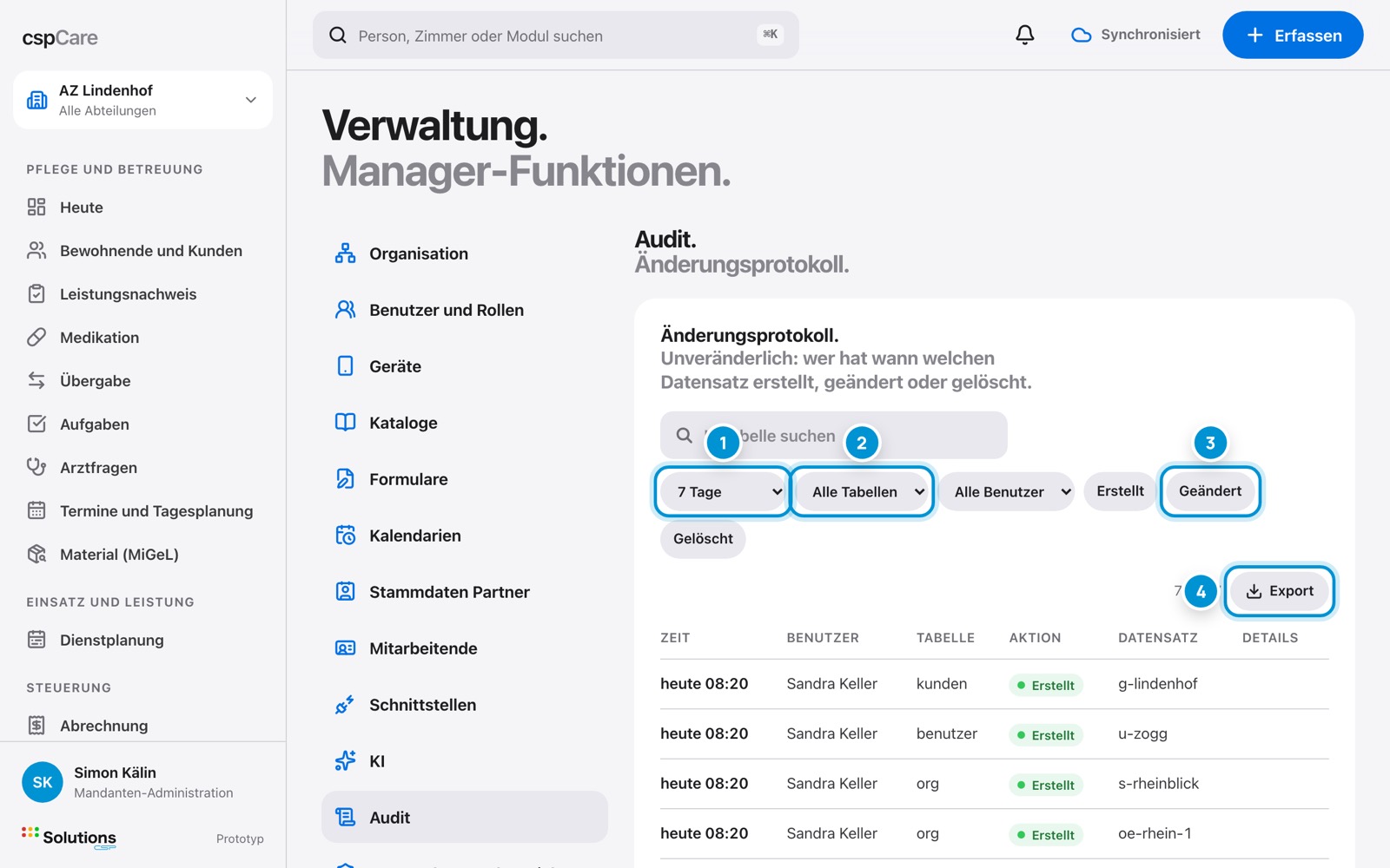 Audit. Wer hat was geändert.