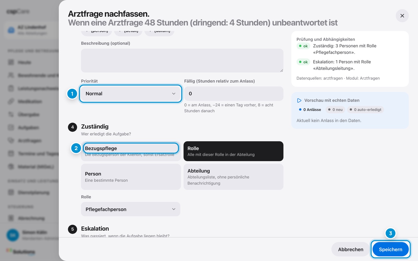 Regel bearbeiten. Wenn, für, dann, wer.