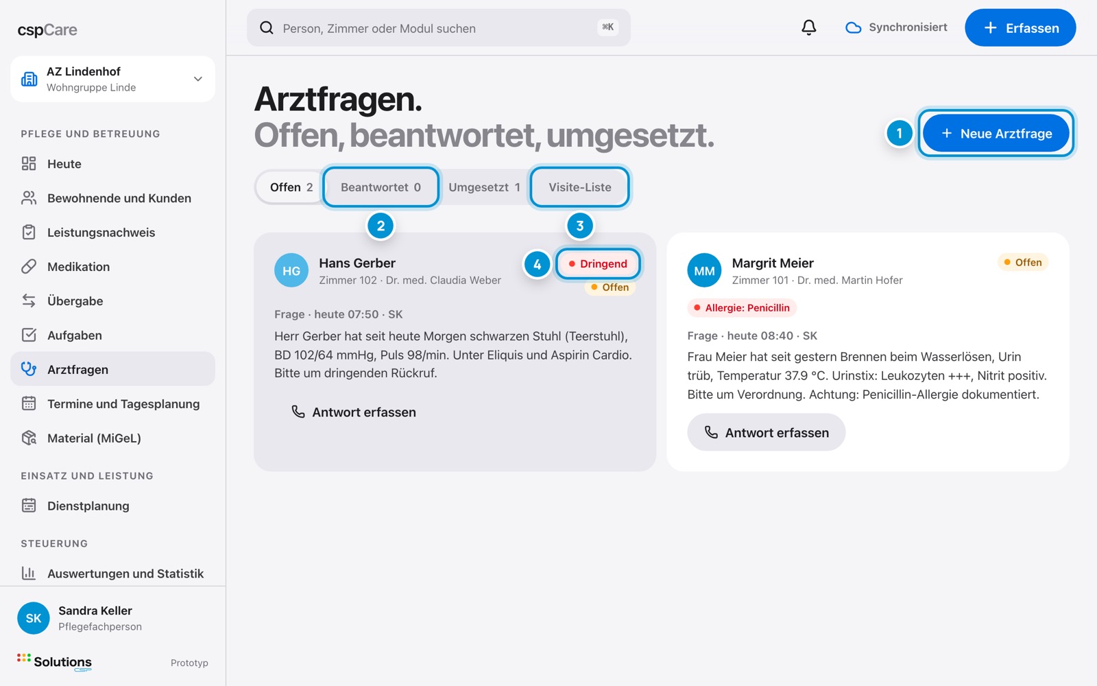 Arztfragen. Offen, beantwortet, umgesetzt.