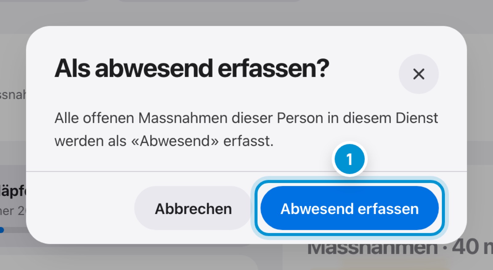 Abwesend melden. Beim Coiffeur oder im Spital.