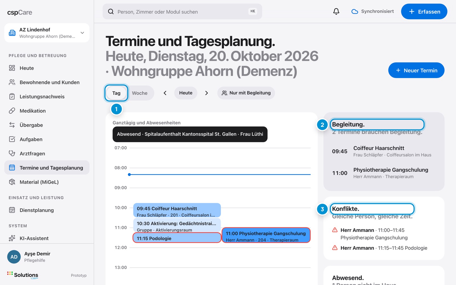 Termine. Wer braucht Begleitung.